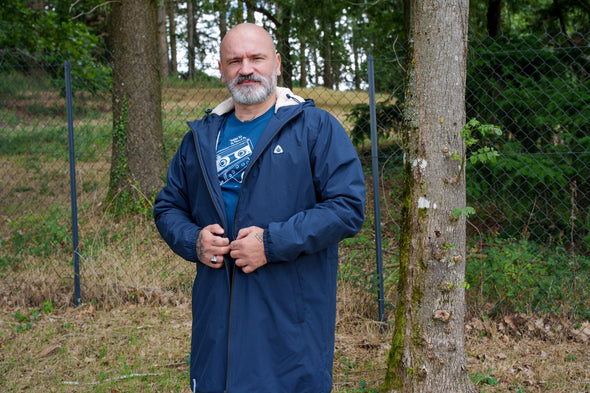 Coupe vent imperméable fourré sherpa mixte marine