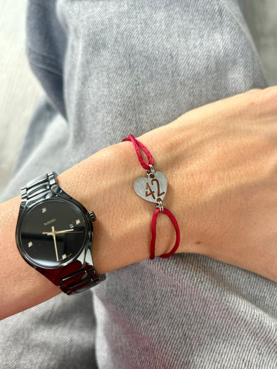 Bracelet 42 bordeaux coeur inox