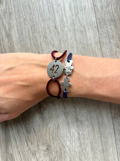 Bracelet 42 Inox lie de vin