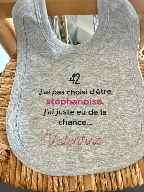 Bavoir fille gris personnalisable