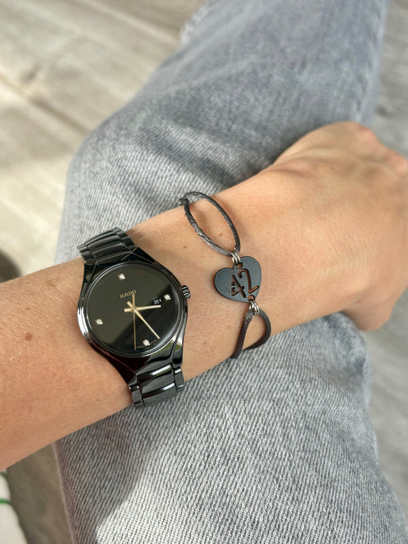 Bracelet 42 anthracite coeur noir