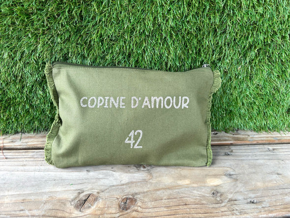 Pochette kaki copine d’amour