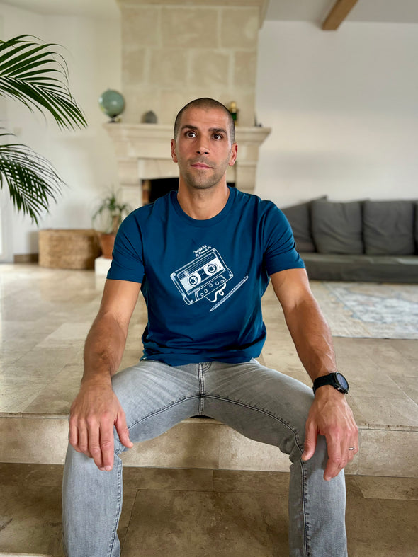 Tee-shirt cassette pétrole