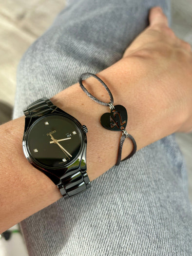 Bracelet 42 anthracite coeur noir