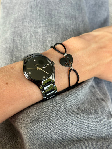 Bracelet 42 noir coeur noir