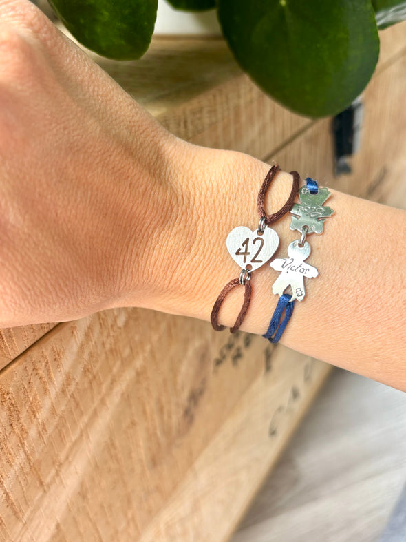Bracelet 42 taupe coeur inox
