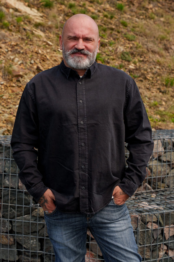 Chemise oversize mixte noire