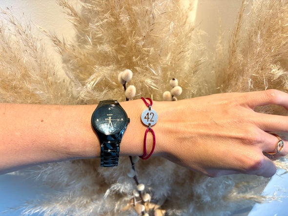 Bracelet 42 petite médaille fushia