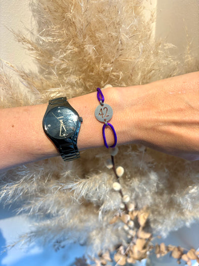 Bracelet 42 petite médaille violet