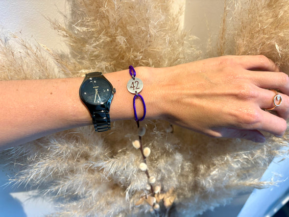 Bracelet 42 petite médaille violet