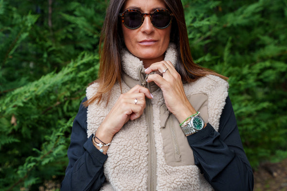 veste mixte sherpa sans manche sable