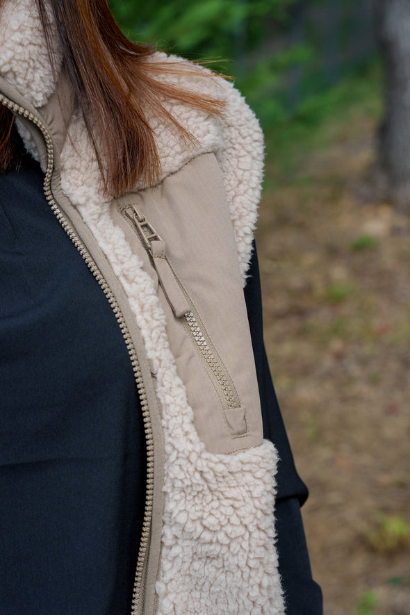 veste mixte sherpa sans manche sable