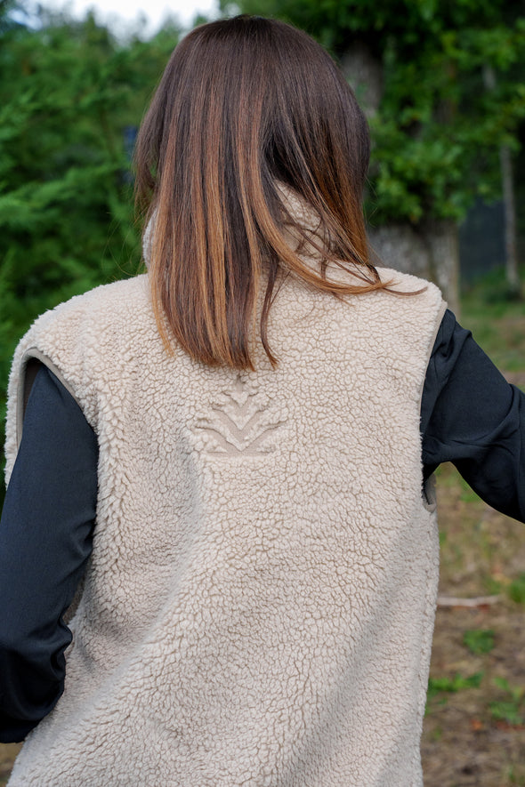 veste mixte sherpa sans manche sable