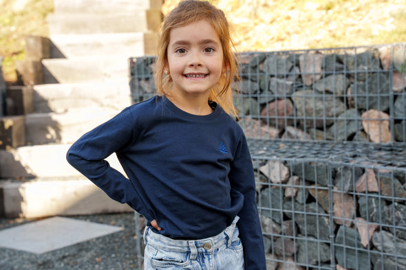 Tee-shirt manche longues enfants mixte marine