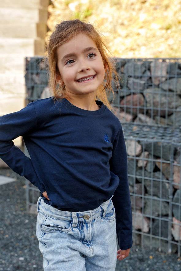 Tee-shirt manche longues enfants mixte marine