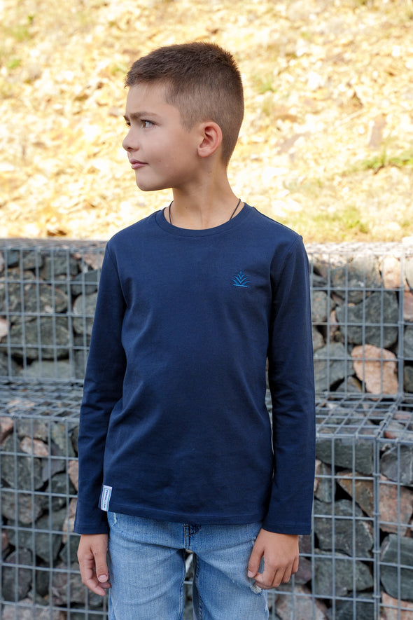 Tee-shirt manche longues enfants mixte marine