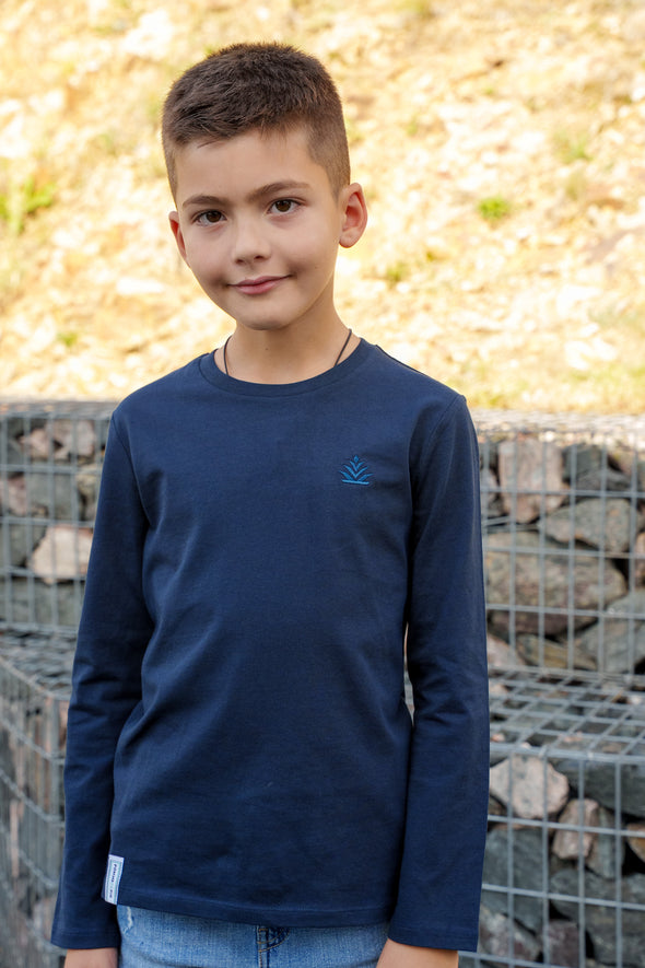 Tee-shirt manche longues enfants mixte marine