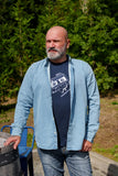 Chemise jean bleu homme