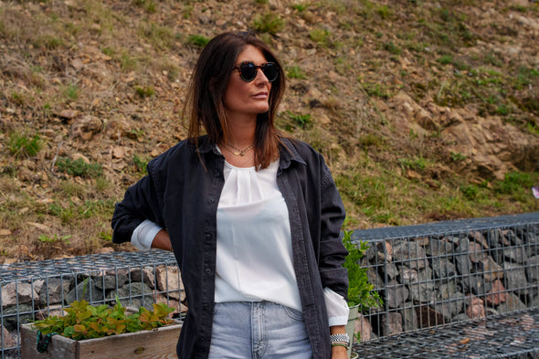 Chemise oversize mixte noire