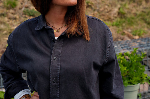 Chemise oversize mixte noire