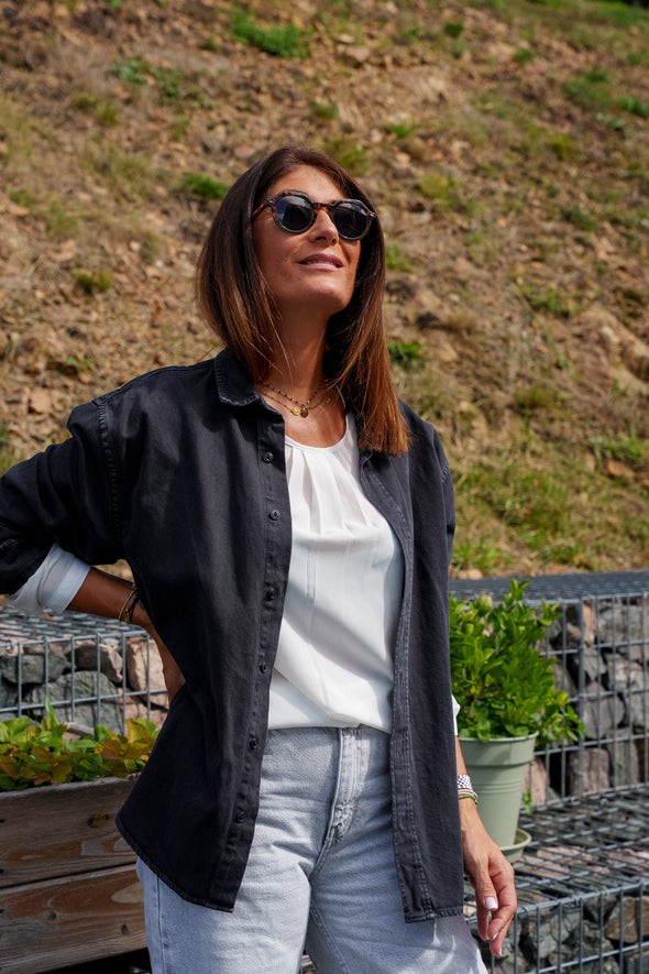 Chemise oversize mixte noire