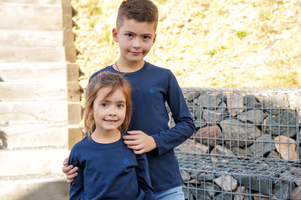 Tee-shirt manche longues enfants mixte marine