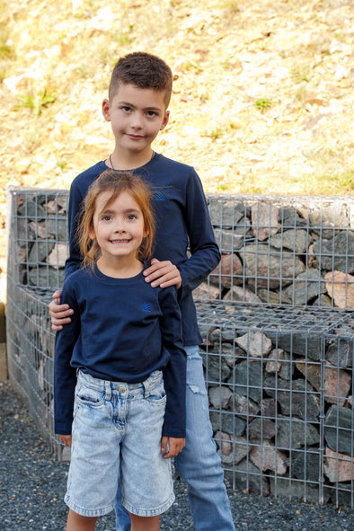 Tee-shirt manche longues enfants mixte marine