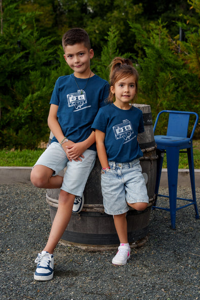 Tee-shirt cassette pétrole enfant