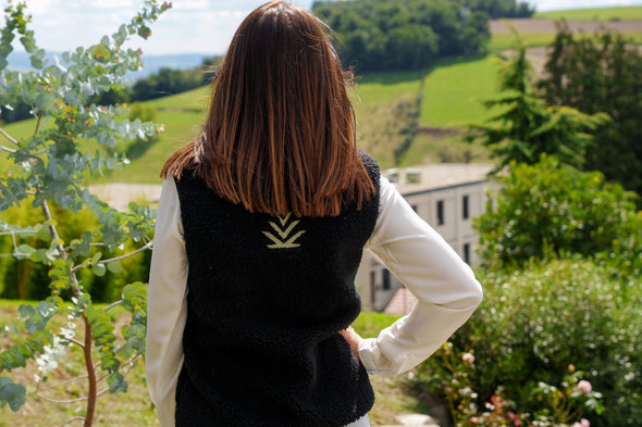 Veste mixte sans manche sherpa noir
