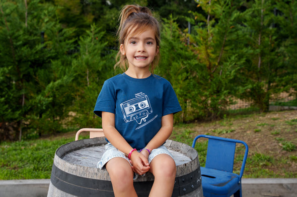 Tee-shirt cassette pétrole enfant