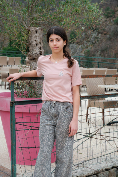 Tee-shirt pdp léopard rose enfant