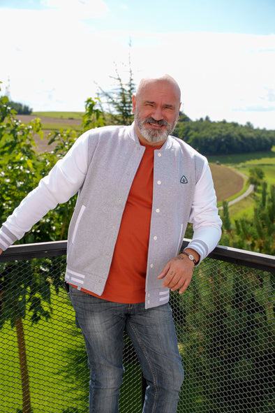 Veste old school grise homme