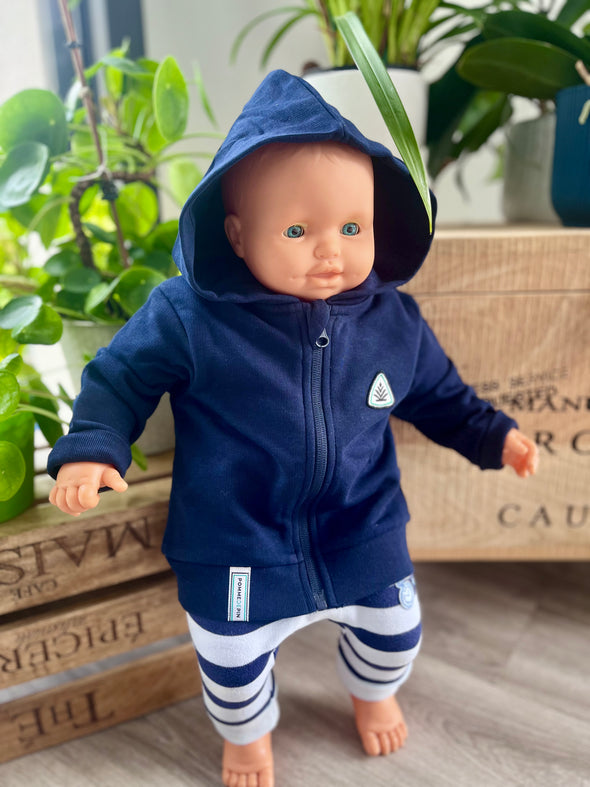 Veste zippée marine bébé