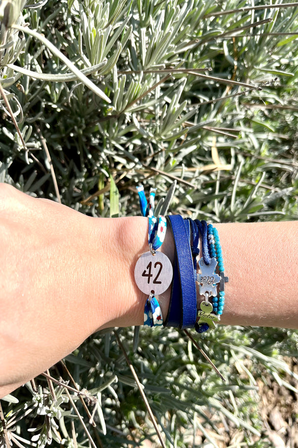 Bracelet 42 Inox Liberty Bleu