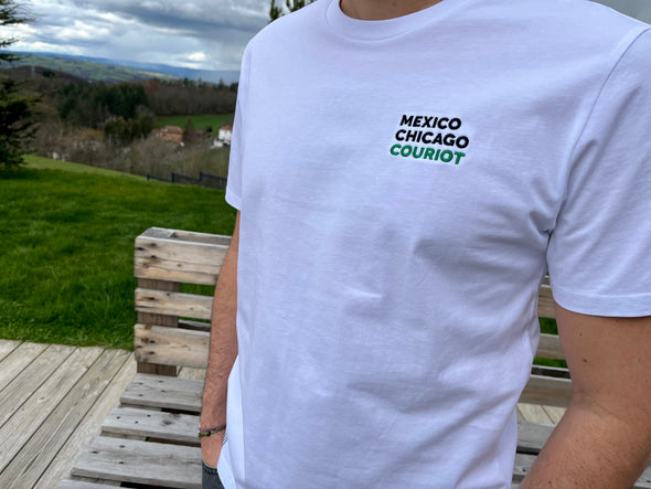 PROMO Tee-shirt mixte Mexico Chicago Couriot blanc